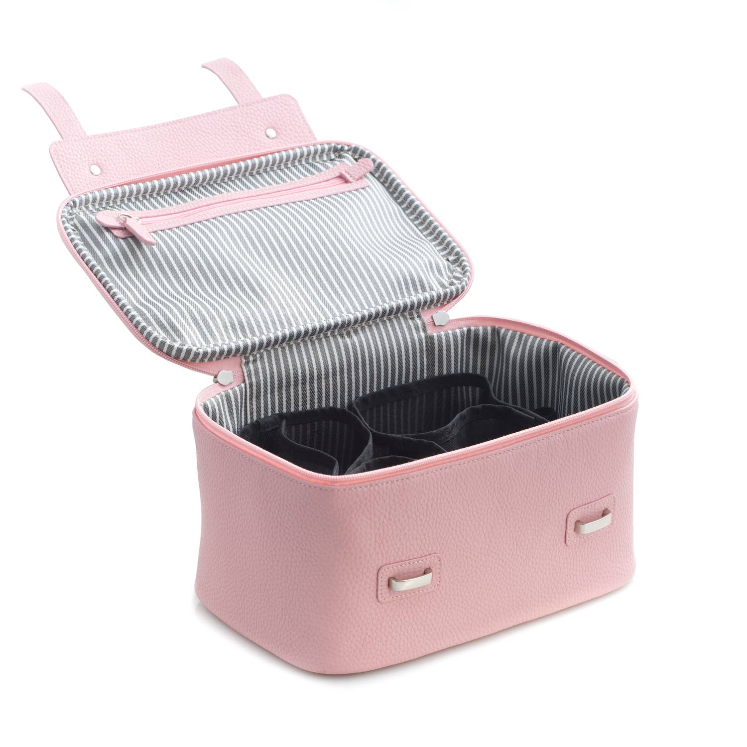 BeyBerk International - Wholesale Makeup/Cosmetic Bag - Pink Leatherette Travel Makeup Case1