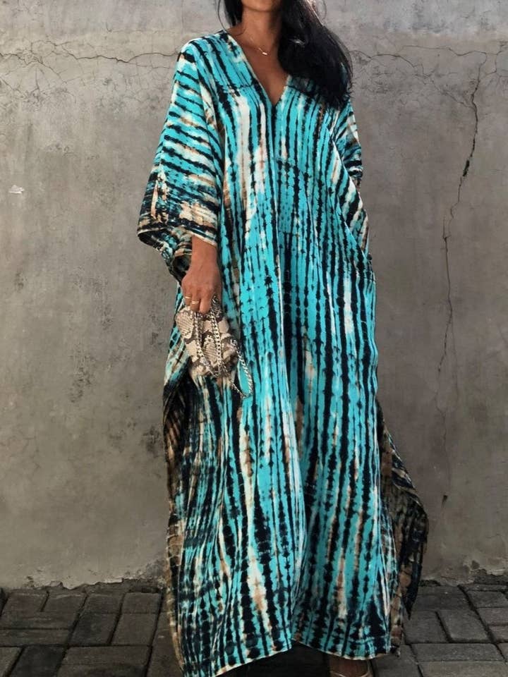 Rosa Clothing - Wholesale Kimono - Women's - Resort Bohemian Tie-Dye Robes Kaftan 14 Colors2