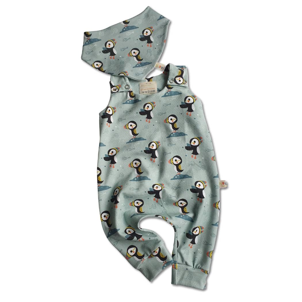 biau-biau Ireland – wholesale Byxdress - Baby – biau-biau Ireland Ekologisk babyromper i trikå med lunnefågelmotiv4