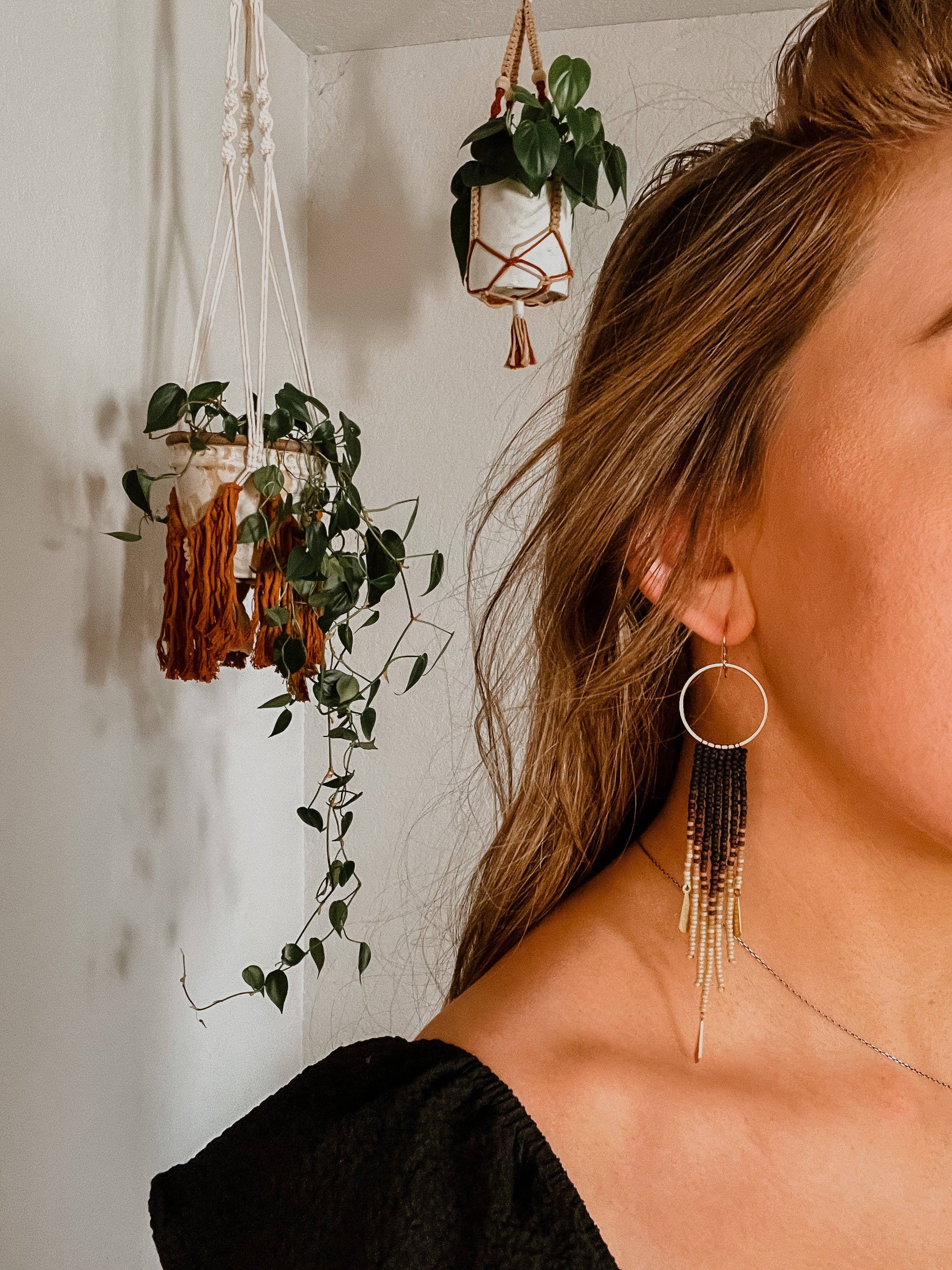 Stone & Sky - Venta al por mayor Pendientes colgantes - Set Orbit - en negro3