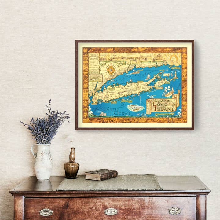 Ted's Vintage Art - Wholesale Map - Vintage Map of Long Island, New York 19331