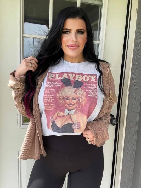 PLAYBOY DOLLY TEE (ASCHEN) für den Großhandel von Sugar & Velvet Collective Wholesale