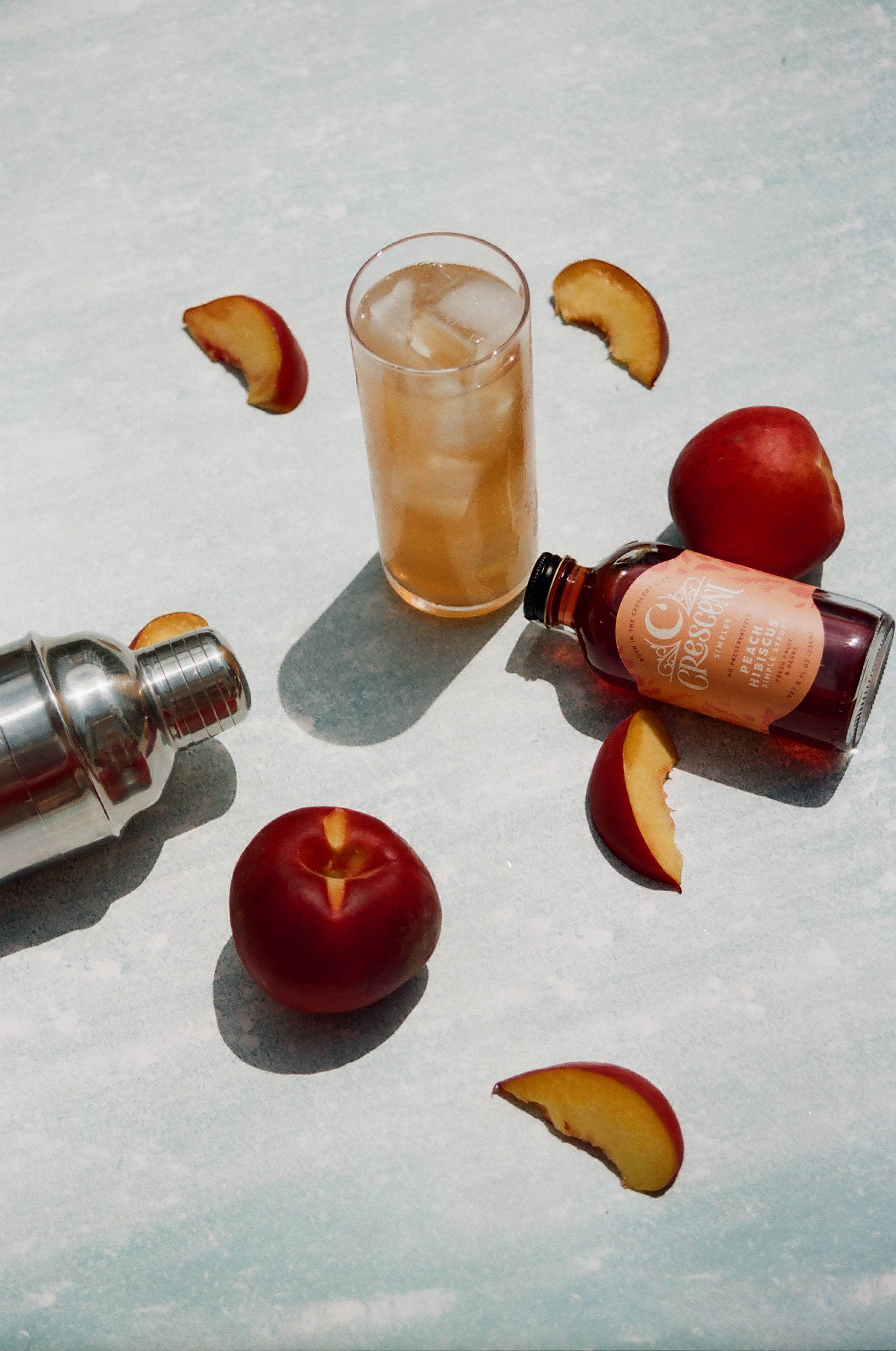 Crescent Simples - Wholesale Cocktail Mix/Syrup - Peach Hibiscus Simple Syrup2