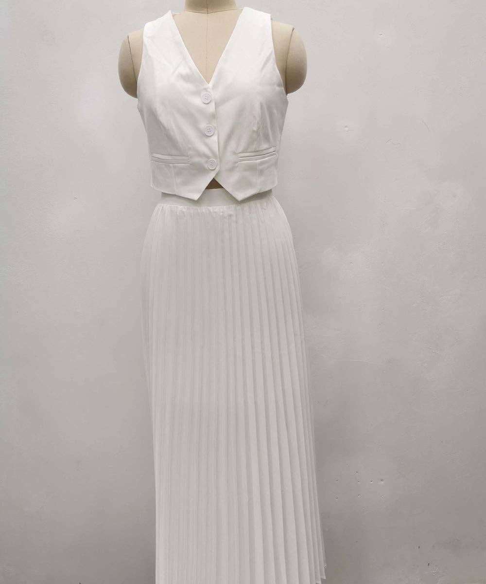 Aria Romance – Großhandel Set aus Oberteil und Rock – Damen – Zweiteiliges Set mit plissierten Ärmeln und Lagenlook2