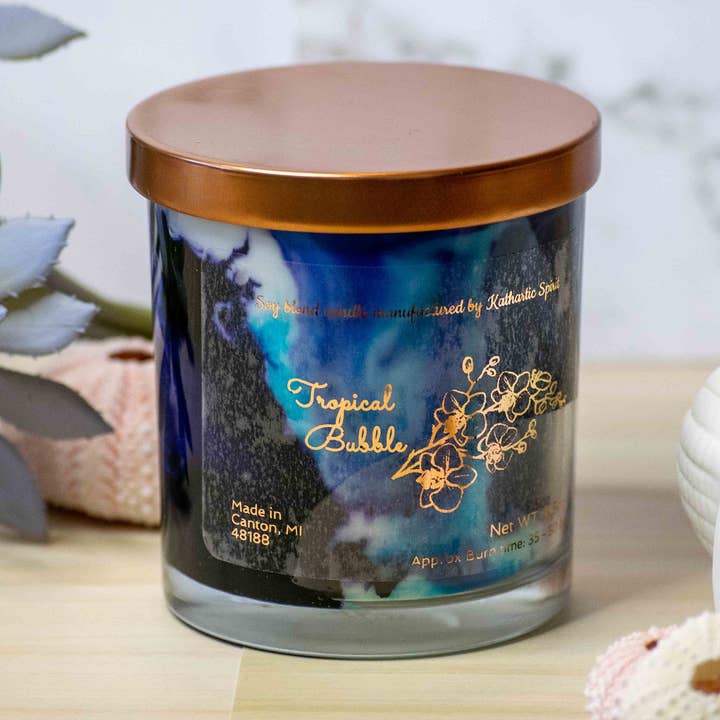 Bougie à bulles tropicales | Collection d'été pour la vente par Kathartic Spirit