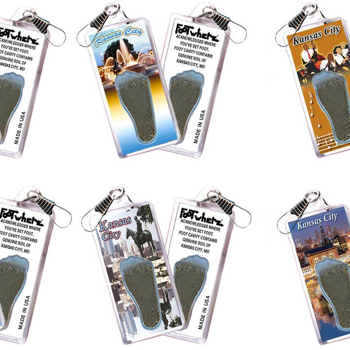 Kansas City FootWhere® Souvenir Zipper-Pull. 72 pieces/6 assorted styles for wholesale by FootWhere- USA Group, Inc.