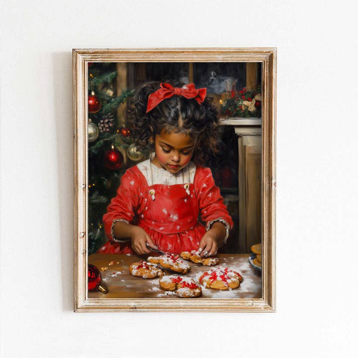 Impression d'art de fabrication de biscuits de Noël pour la vente par Paper House Print Shop