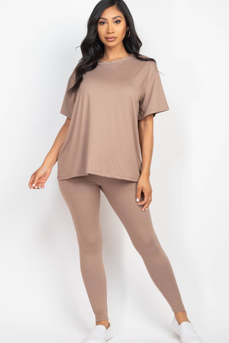 CAPELLA APPAREL - Wholesale Lounge Set - Women's - Oversized T-shirt & Leggings Set8
