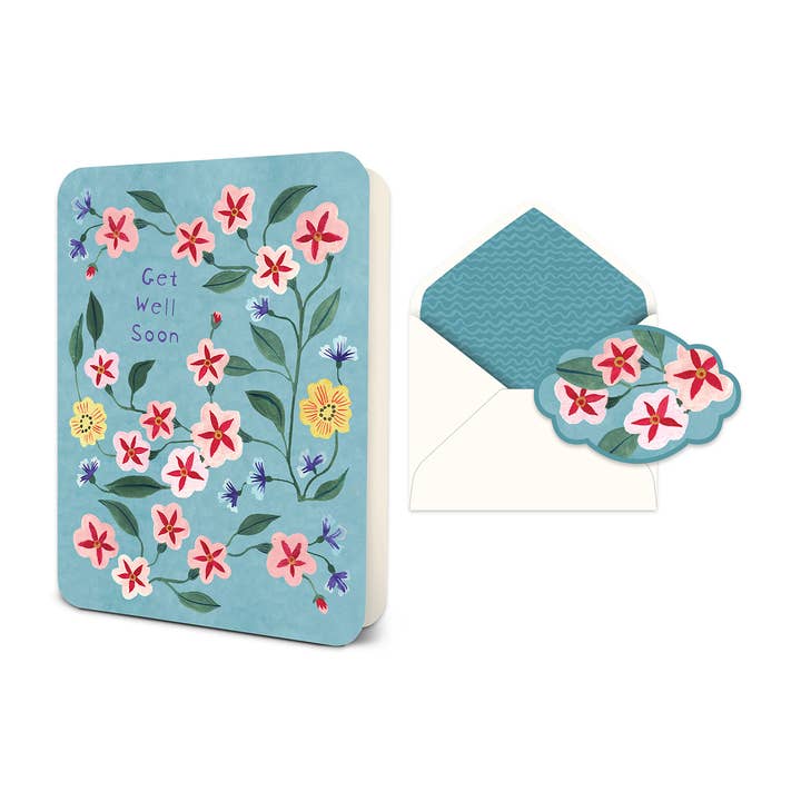 Get Well Soon Floral Deluxe Greeting Card for wholesale by Studio Oh!
