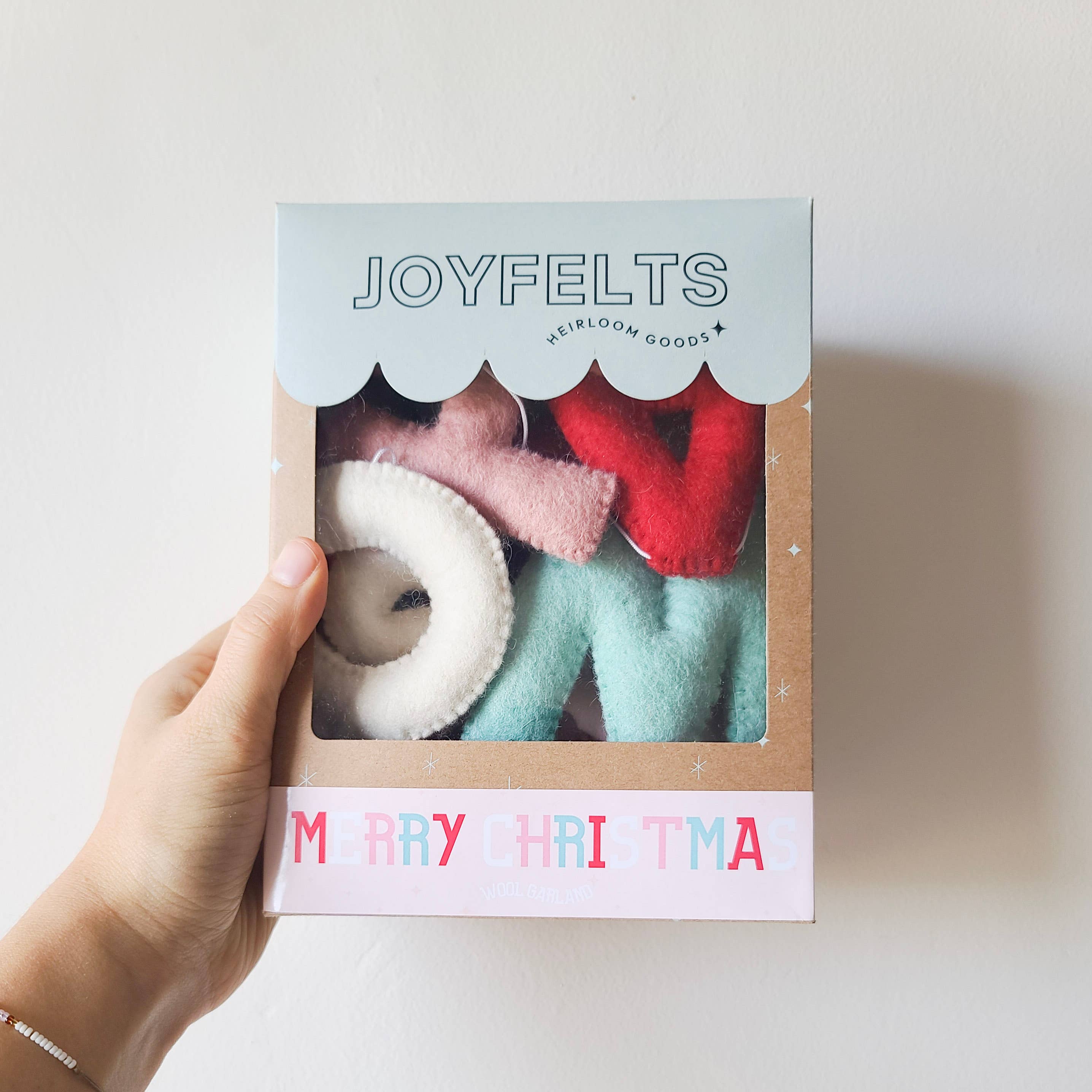 Joy Felts - Wholesale Bunting/Garland - Merry Christmas Letter Garland - Peppermint Pinwheel Palette2