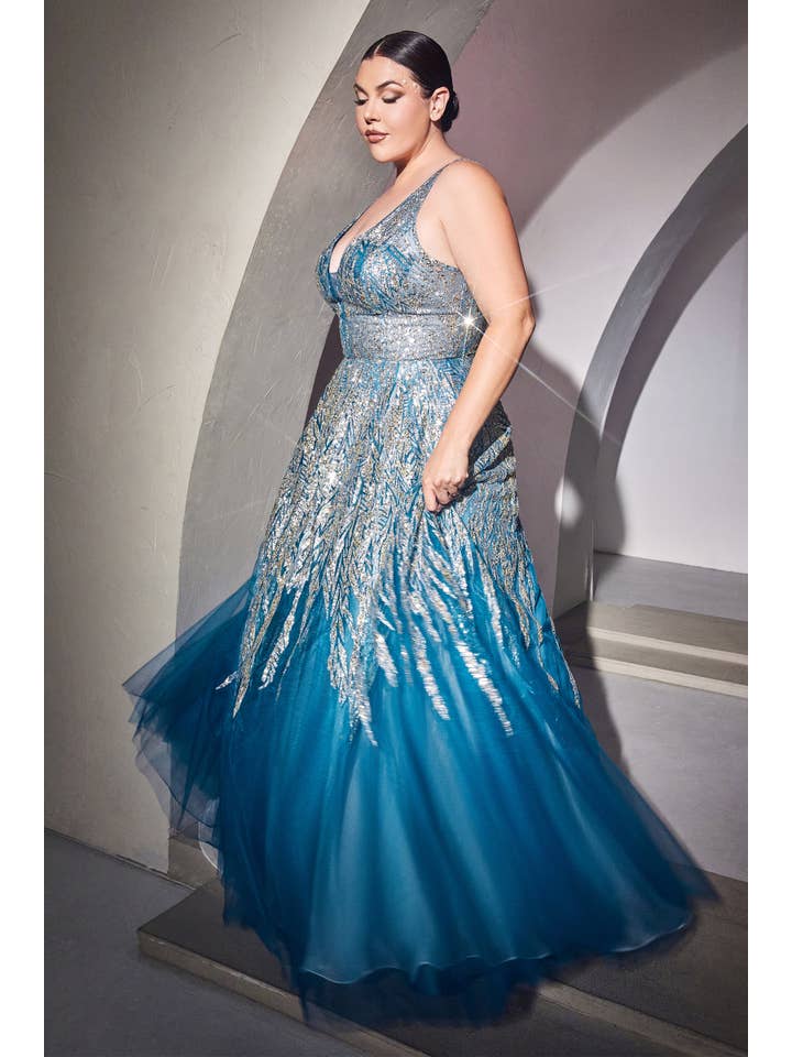 Ladivine by Cinderella Divine - Wholesale Gown - Women's - OMBRE SHIMMER BALL GOWN