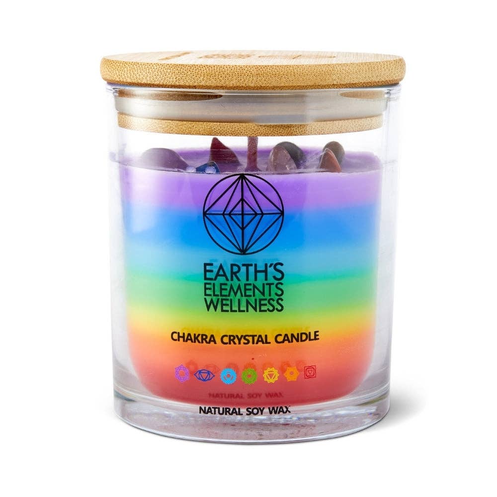 Earths Elements Wholesale - Wholesale Jar/Filled Candle - Crystal Candle, 7 Chakra - pack of 61