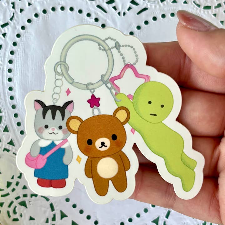 Cute Trinket Smiski Calico Vinyl Sticker for wholesale by Drawn by Ang