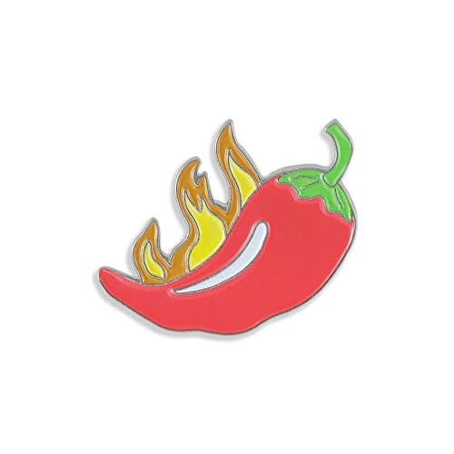 Flaming Red Chili Pepper Black Nickel Plated Enamel for wholesale by WizardPins