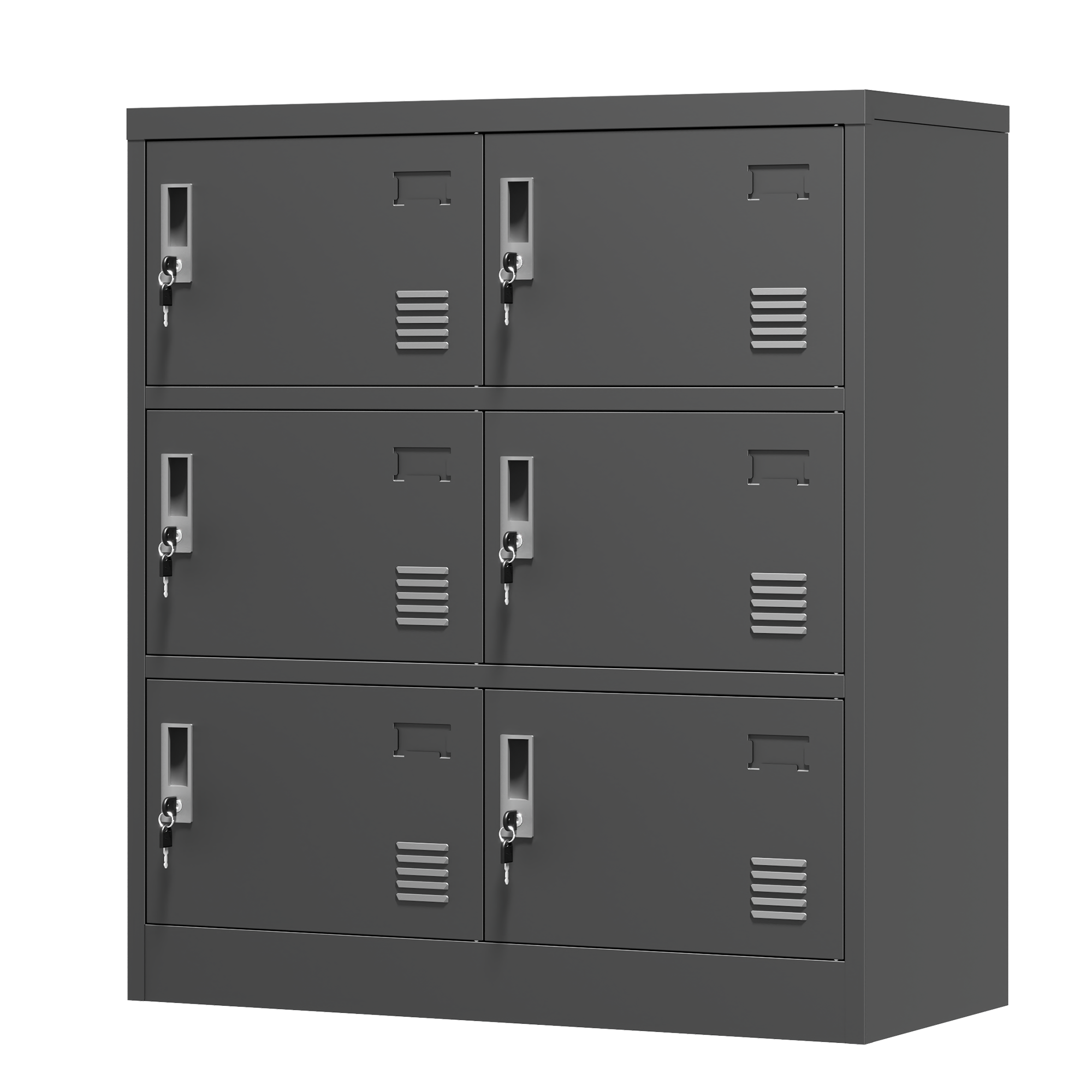 39F Inc. - Wholesale Cabinet - 6-Door Black Metal Storage Locker with Lock & Card Slot5