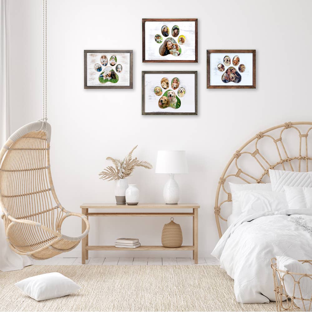 Cappy&Luna Creations LLC - Venta al por mayor Marcos de fotos - Marco de fotos de perro con estampado de huellas recortado para collage9