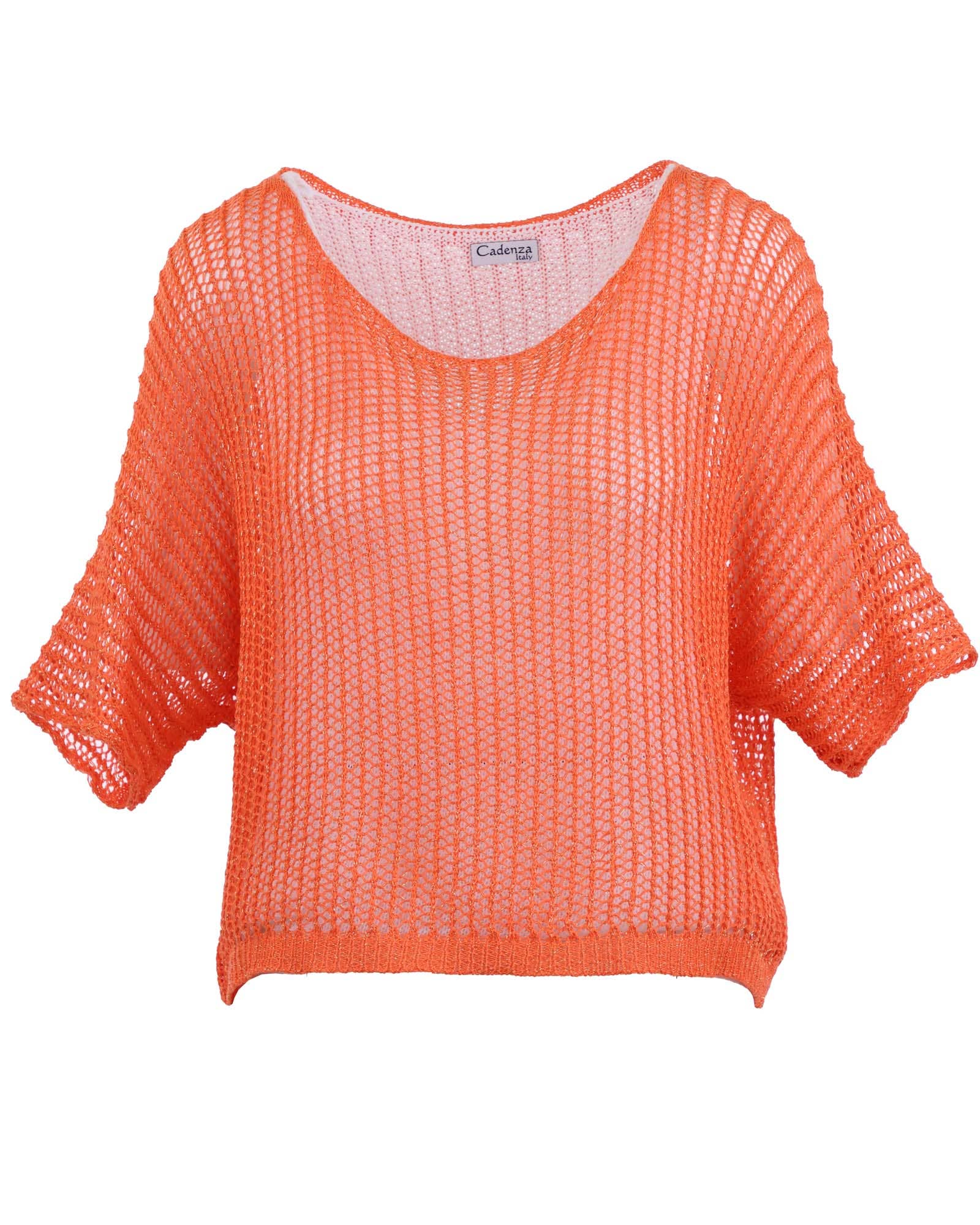 Cadenza Italy Ltd - Vente Tunique – femme - Tunique en maille lâche mélangée coton avec points décoratifs2