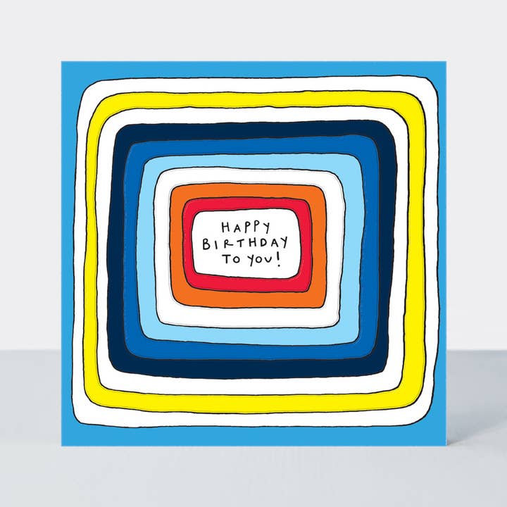 Scatter Brain - Happy Birthday/Colourful Stripes Card for wholesale by Rachel Ellen Designs