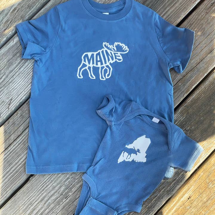 Reclaimed Maine Co. - Wholesale Bodysuit (Non-Footed) - Baby - Maine Moose Onesie | Maine Woodland Baby Apparel1