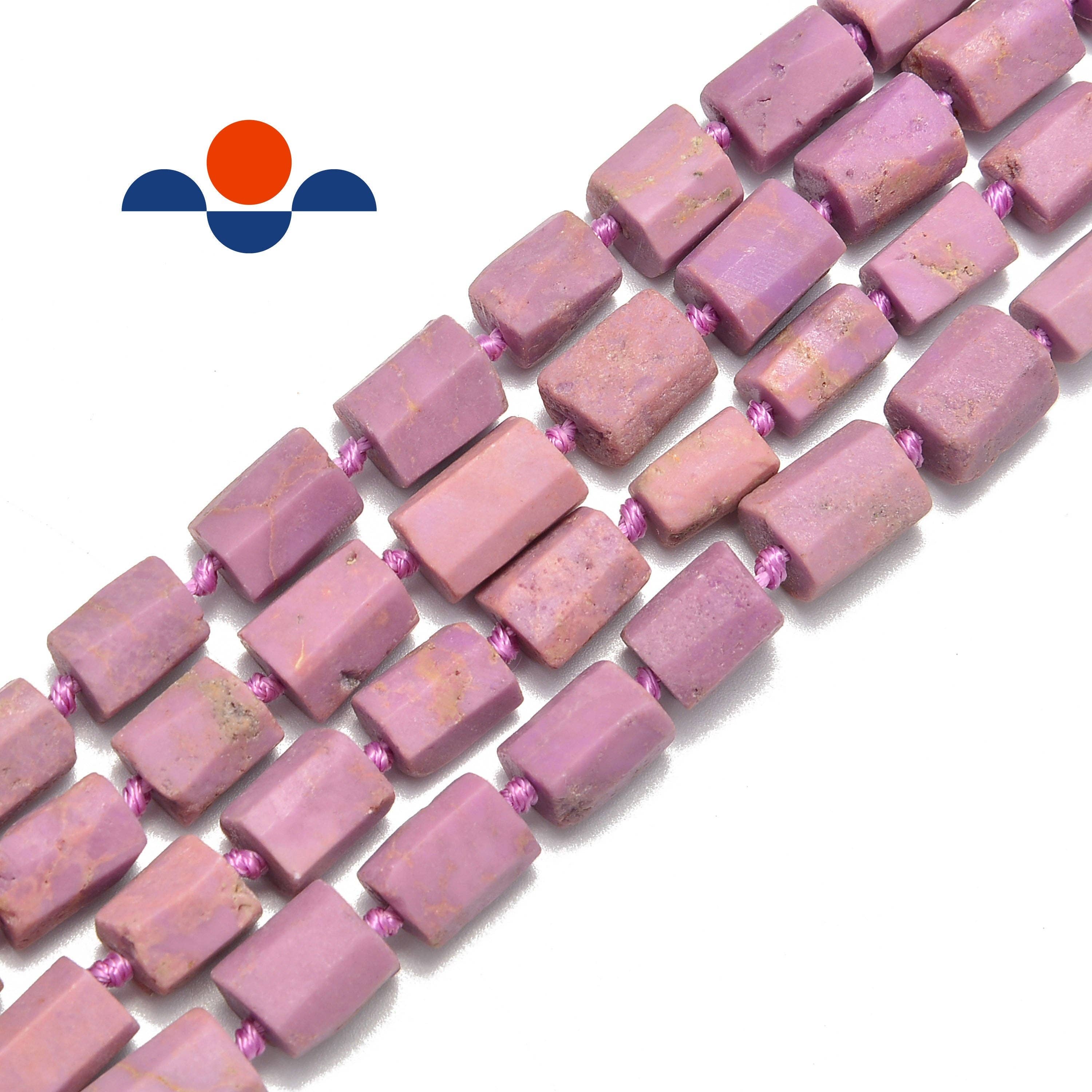 CRCBEADS - Wholesale Beads - Natural Phosphosiderite Matte Faceted Cylinder Tube Beads 7x10mm 15.5" Strand0