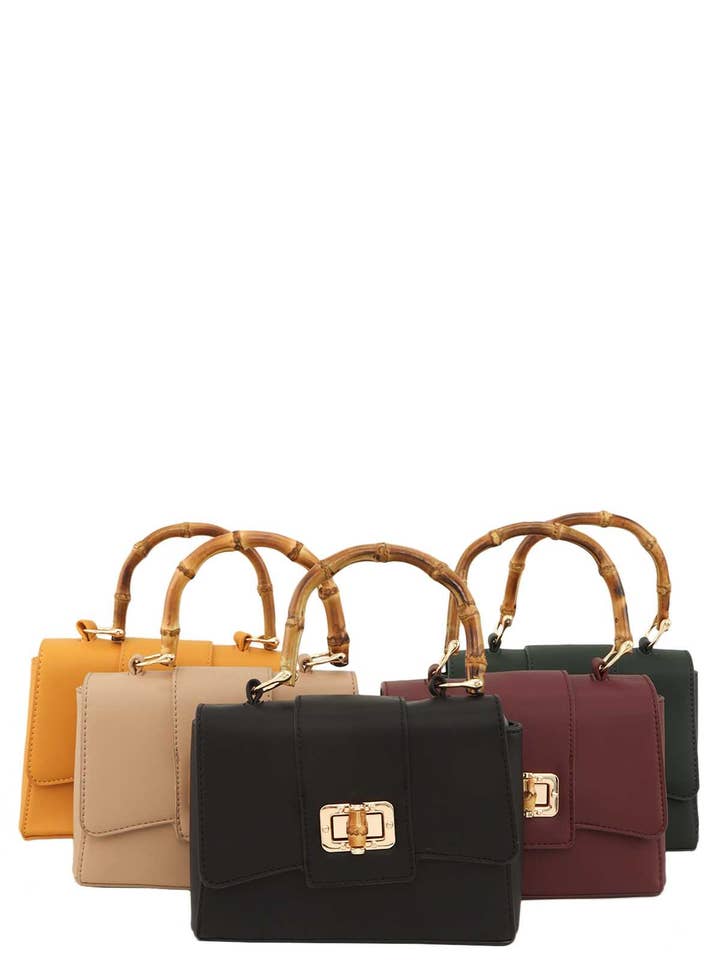 Borsa a tracolla rettangolare con manico in bambù 2211- per la vendita all'ingrosso da parte di anbfashion