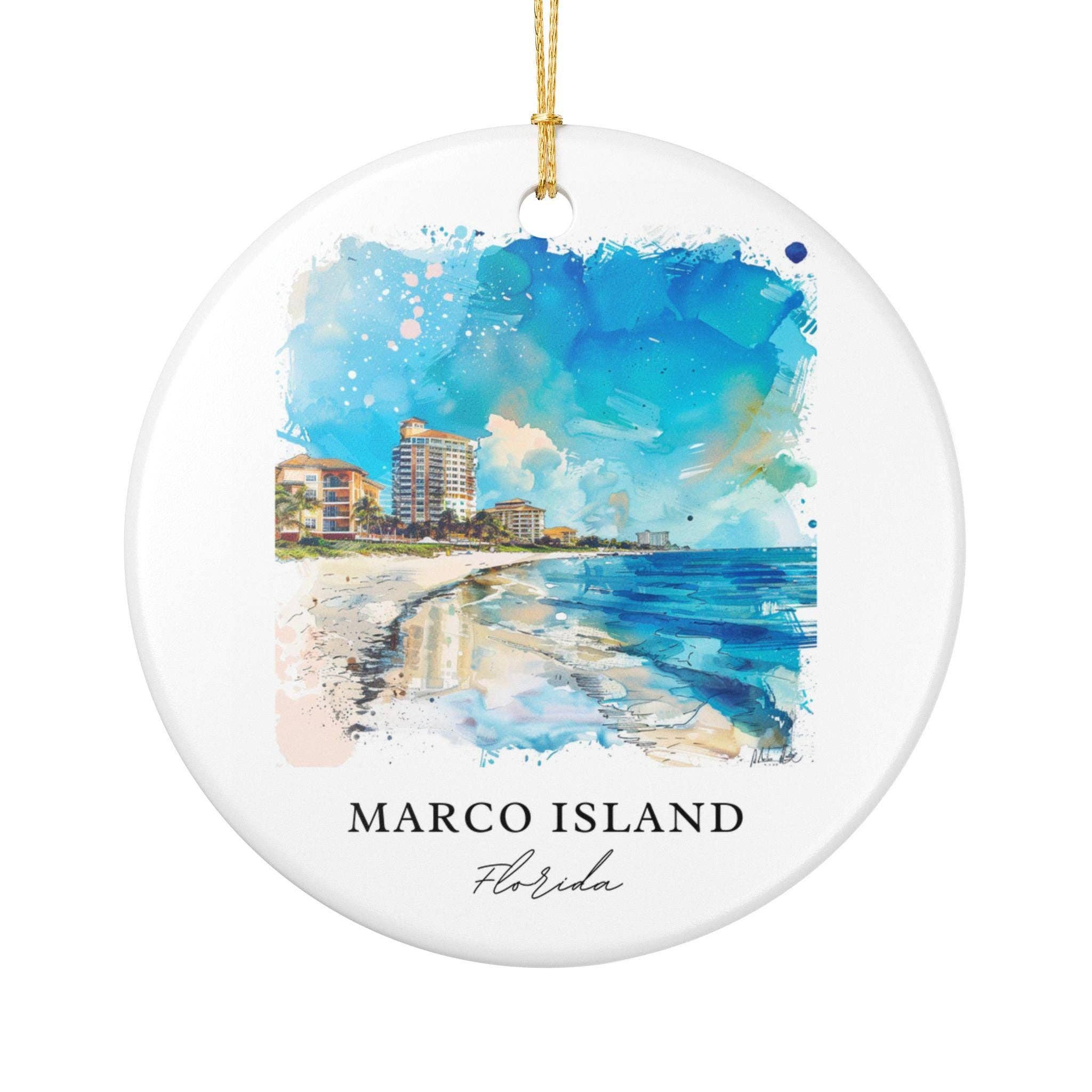 Premium Travel Art - Vendita all'ingrosso Decorazione - Ornamento di Marco Island: Souvenir Unico di Marco Island, Decorazione Natalizia di Marco Island e Autentico Regalo di Marco Island FL1