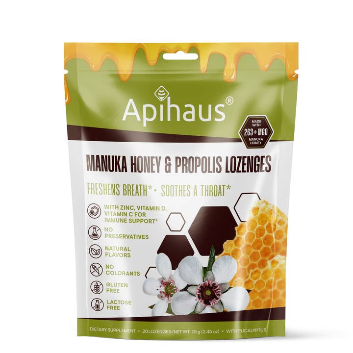 Vando Naturals - Wholesale Lozenges/Cough Drops - Apihaus Manuka Honey and Propolis Lozenges 20 pcs0