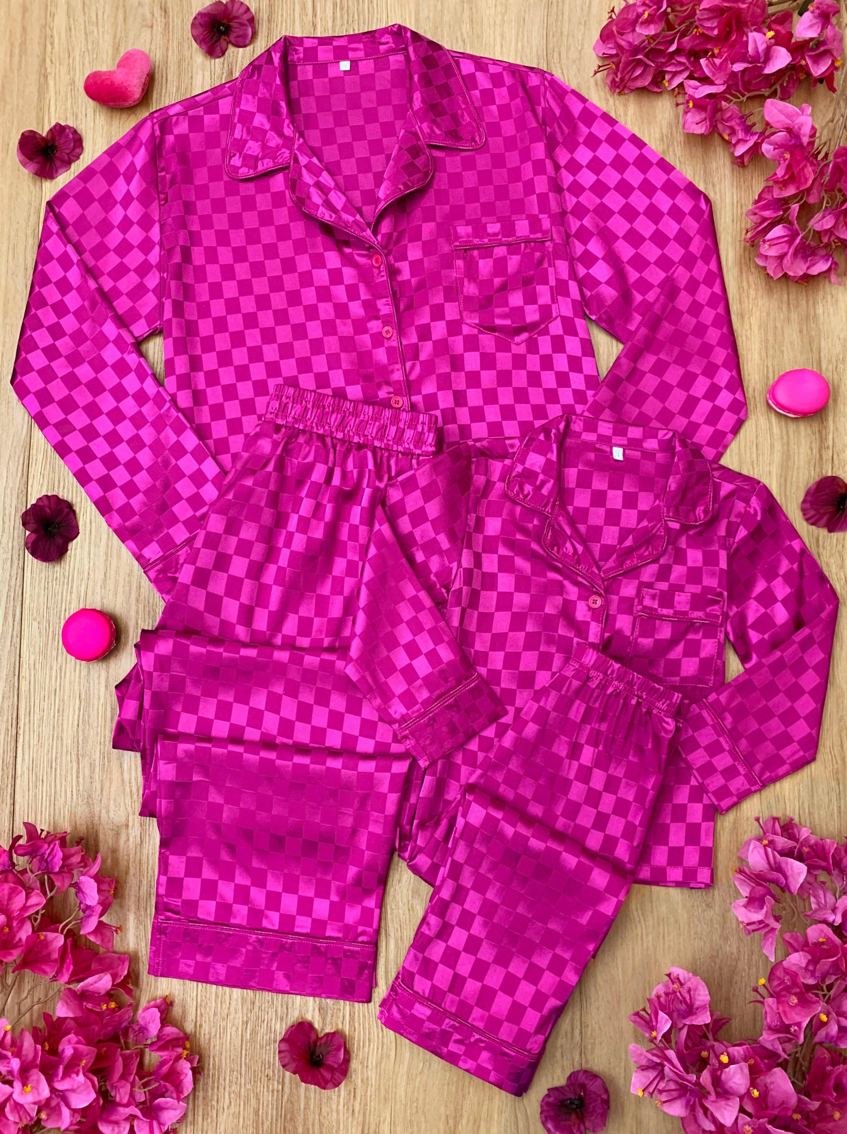 Mommy And Me Loved By You Fuchsia Pajamas for wholesale on Faire5