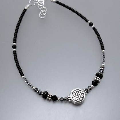 Black Celtic Knot Anklet for wholesale by Oreb Lram Fine Casual Jewelry