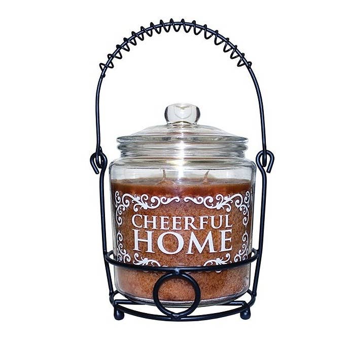 Arcucci Trade Srl - Venta al por mayor Velas en tarros - VELA AROMÁTICA CHEERFUL HOME DE 26 OZ CON PORTAVELAS2