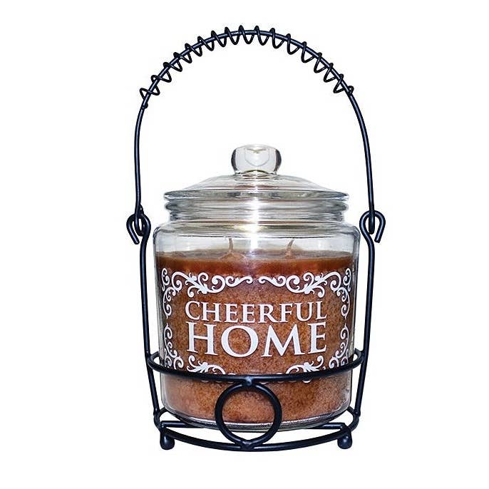Arcucci Trade Srl - Wholesale Jar/Filled Candle - CHEERFUL HOME 26OZ SCENTED CANDLE WITH CANDLE HOLDER2
