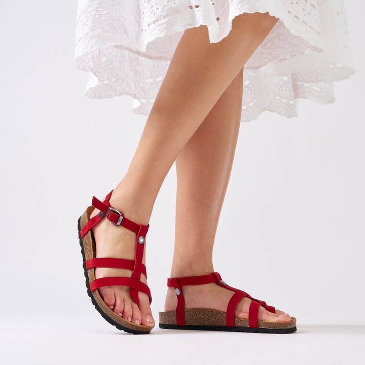 Sandália de dedo vermelha - Art.MD4218 por atacado de Mandél