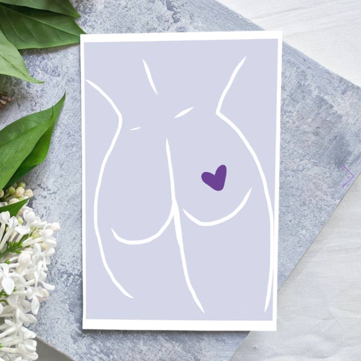 Vykort inklusive kuvert kvinnlig kropp för wholesale av Glittergrej