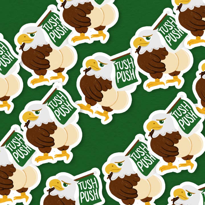 Parcel Island - Wholesale Sticker - Tush Push Butt Philadelphia Eagles Football Vinyl Sticker2