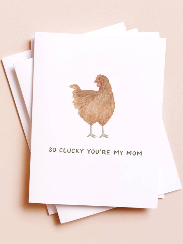 Clucky You're My Mom — Chicken Pun Mother's Day Card for wholesale by Amy Zhang