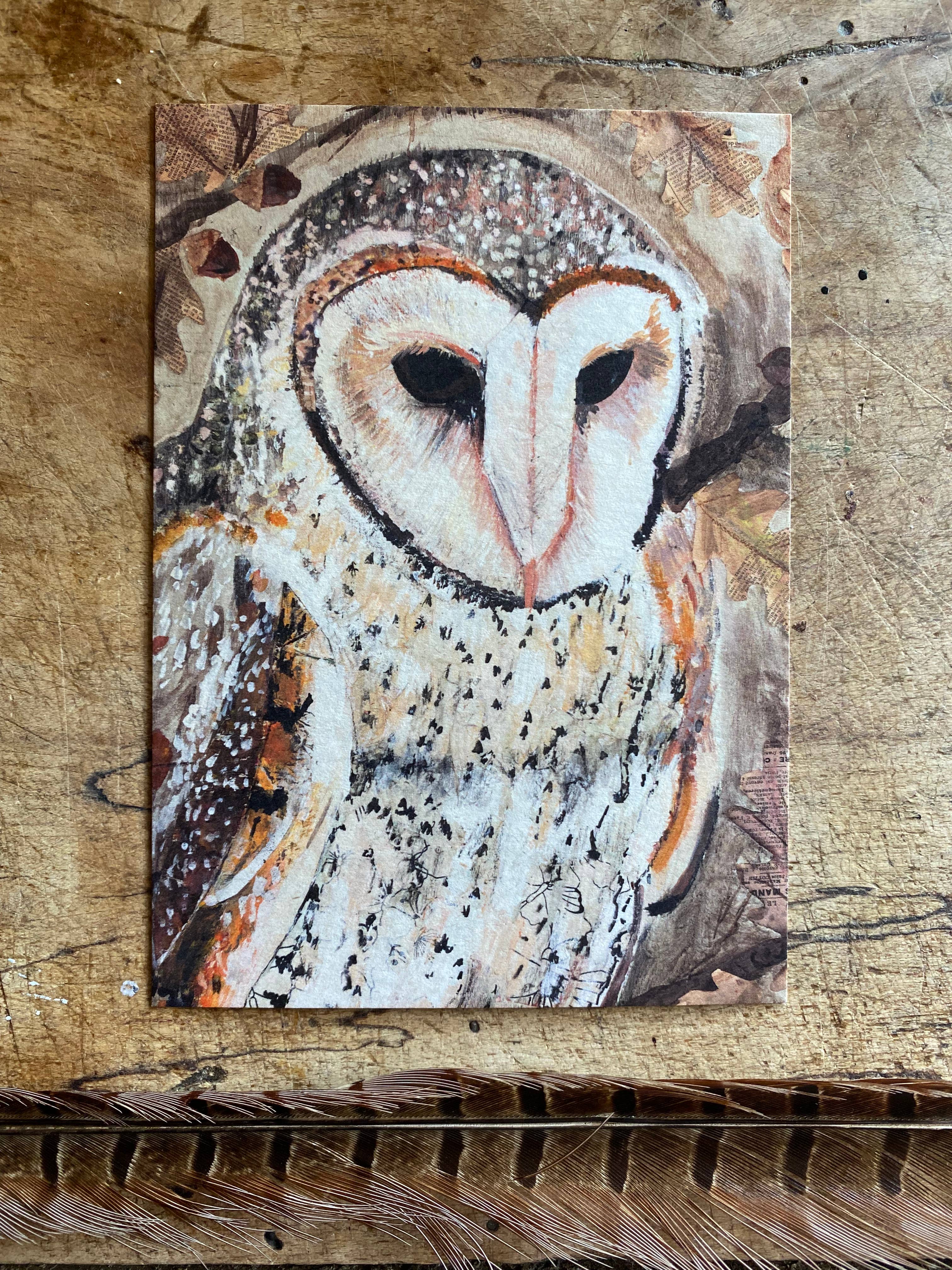 Clare O’Neill Artworks – wholesale Postcard – A6 Barn Owl  postcard0