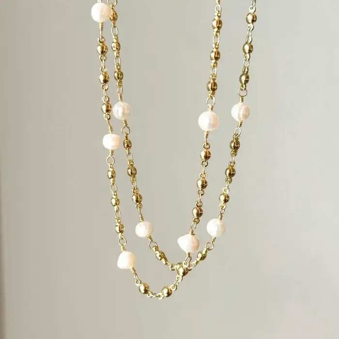 TRIPPY VELVET - Wholesale Beaded/Pearl Necklace - Triple Bead Pearl Necklace1