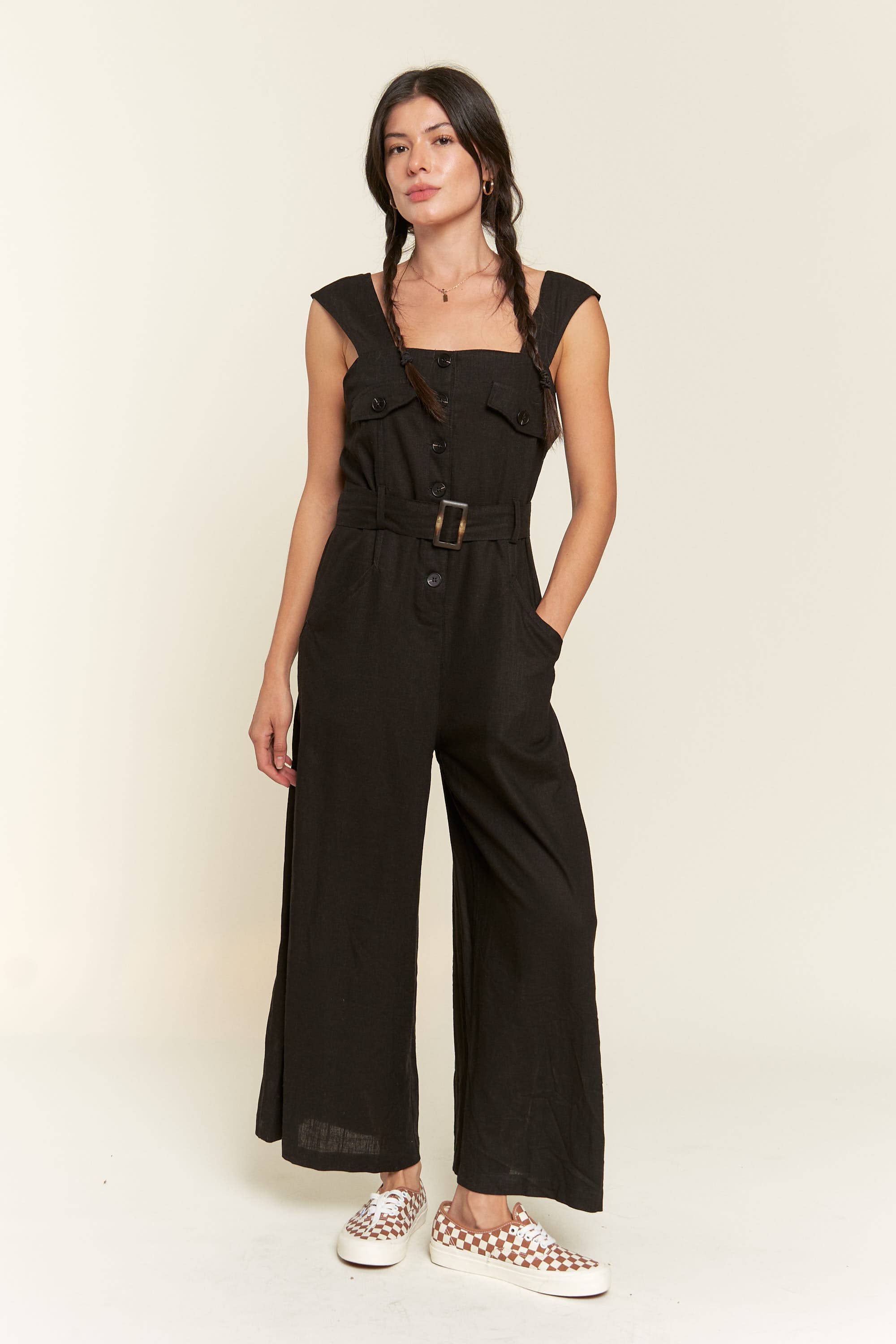 JADE BY JANE – Großhandel Jumpsuit – Damen – Ärmelloser JUMPSUIT MIT RECHTECKIGEM AUSSCHNITT UND KNÖCHELVERSCHLUSS JJS50403
