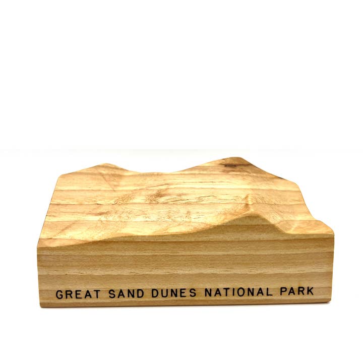 Great Sand Dunes National Park wooden topographic carving for wholesale by mosey design
