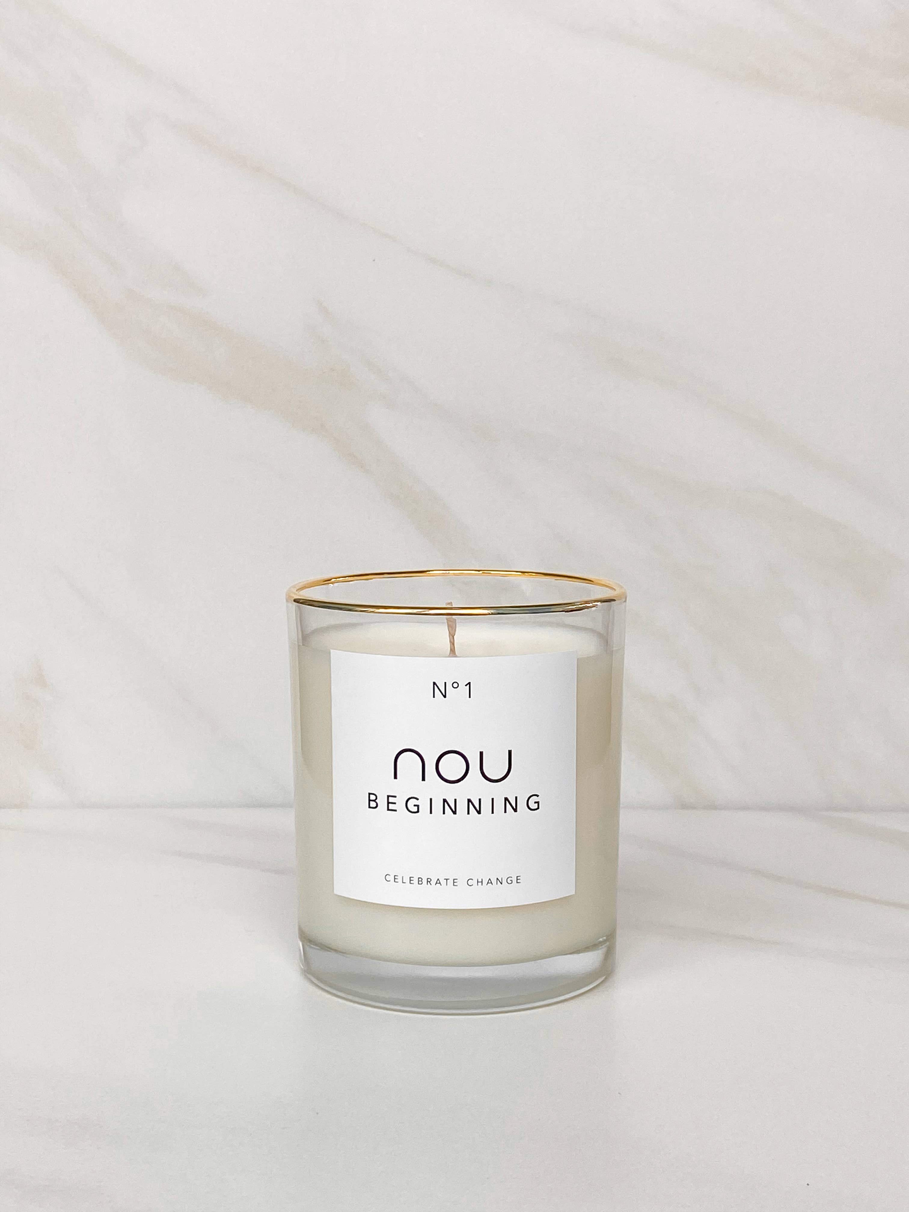 nou - Vente Bougie en bocal - Nou Beginning - Bougie minimaliste 8 oz