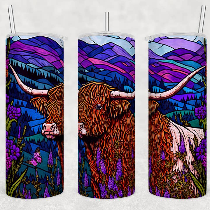 20oz Skinny Stained Glass Look Tumblers for wholesale by SunShineGirls