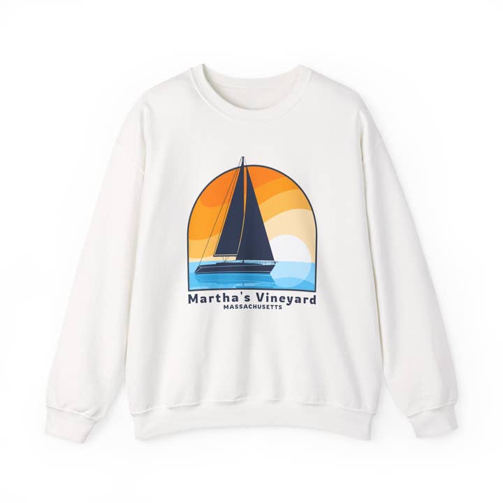 Marthas Vineyard, Massachusetts Sweatshirt - Sailboat for wholesale by Hey Mountains