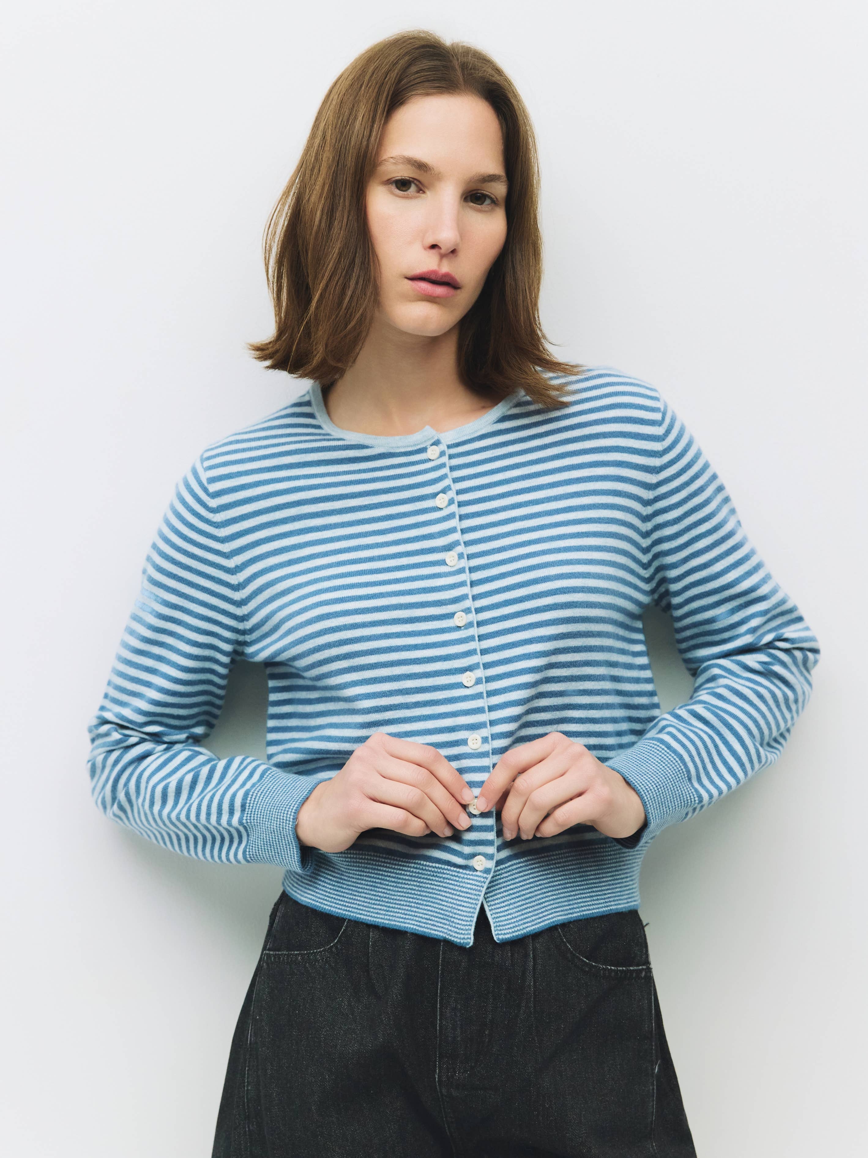 MOD REF - Wholesale Cardigan - Women's - The Montana Cardigan | Striped Button-Down Cardigan3