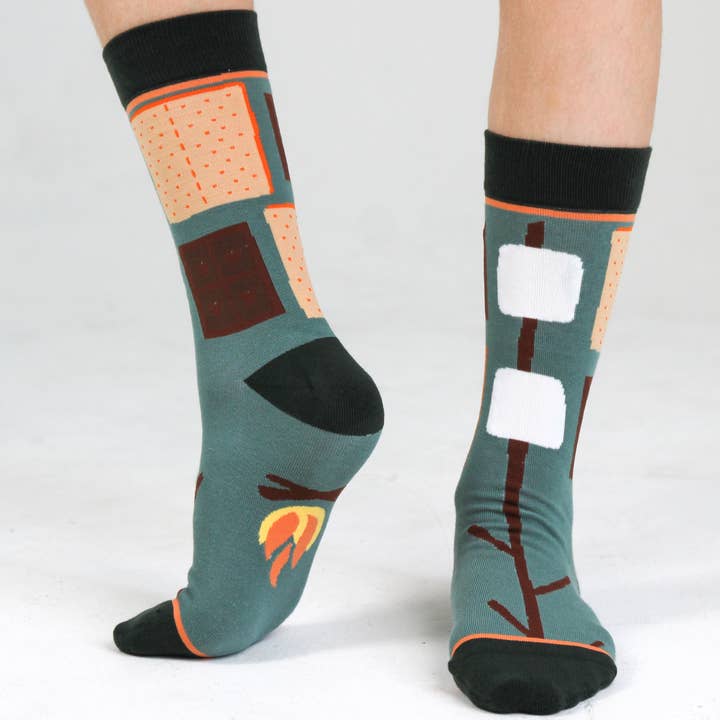 Kids' Cotton Crew Socks, S'mores for wholesale by Woven Pear