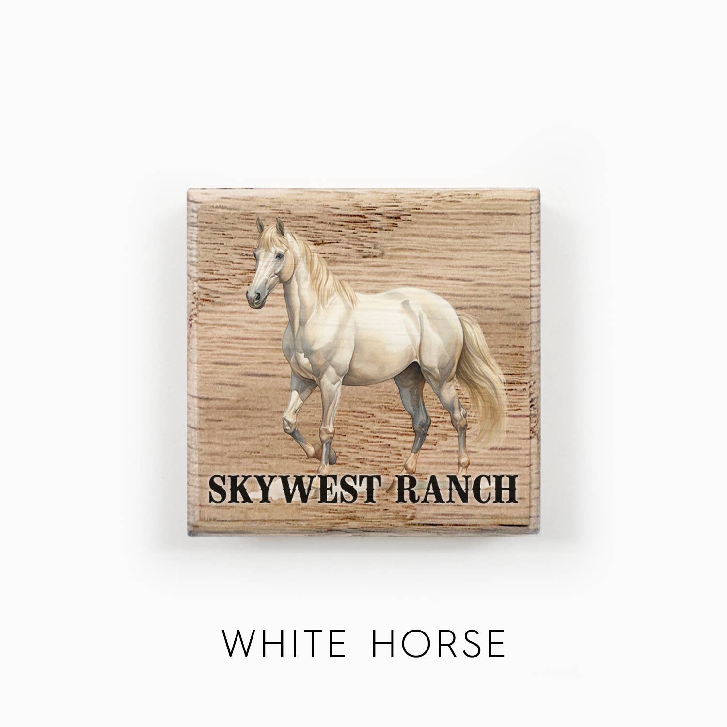 Hangout Home - Vendita all'ingrosso Calamite - Calamite per Frigorifero in Legno con Cavallo ad Acquerello Personalizzato9