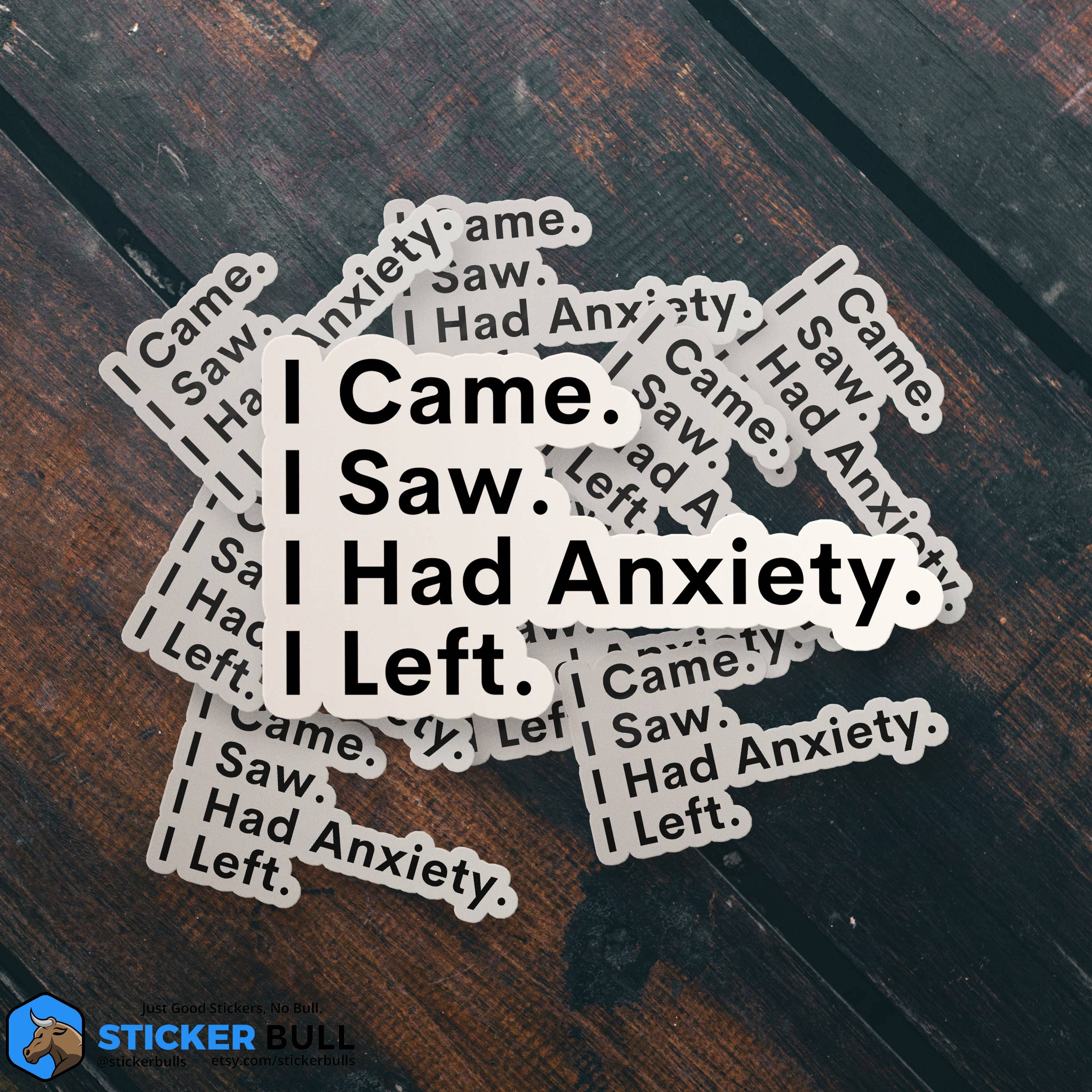 Sticker Bull – wholesale Sticker – I Came, I Saw, I Had Anxiety, I Left Sticker, Funny Sticker, Meme Sticker, Vinyl Sticker for Laptop, Car Or Water Bottle, Quote Sticker7