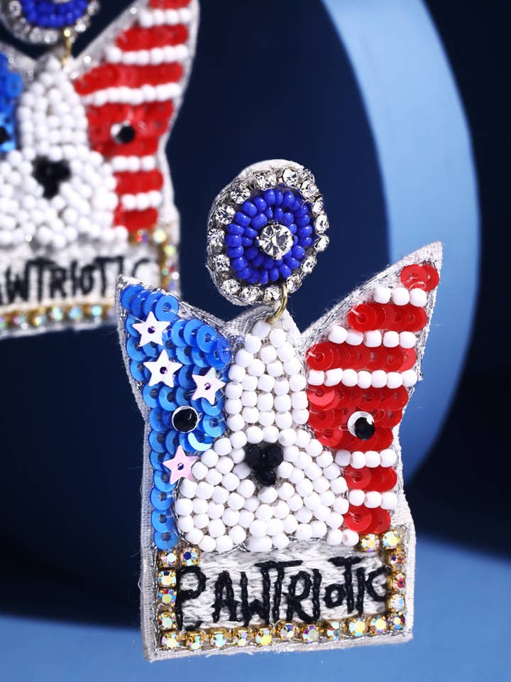 Orecchini con perline Pawtriotic Seed per la vendita all'ingrosso da parte di Urbanista