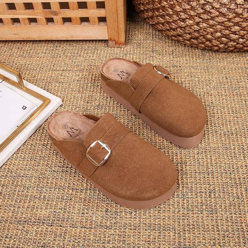 BELLICY / Cink-me - Wholesale Mules - Women's - Suede mules with buckle, IU23211