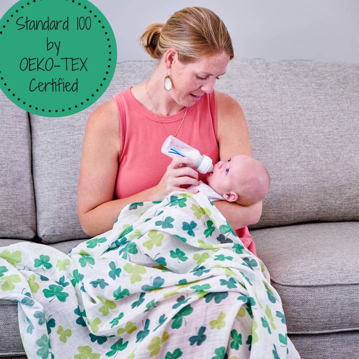 LollyBanks - Wholesale Swaddle - Baby - Lucky Shamrock St. Patrick's Day Themed Baby Swaddle Blanket