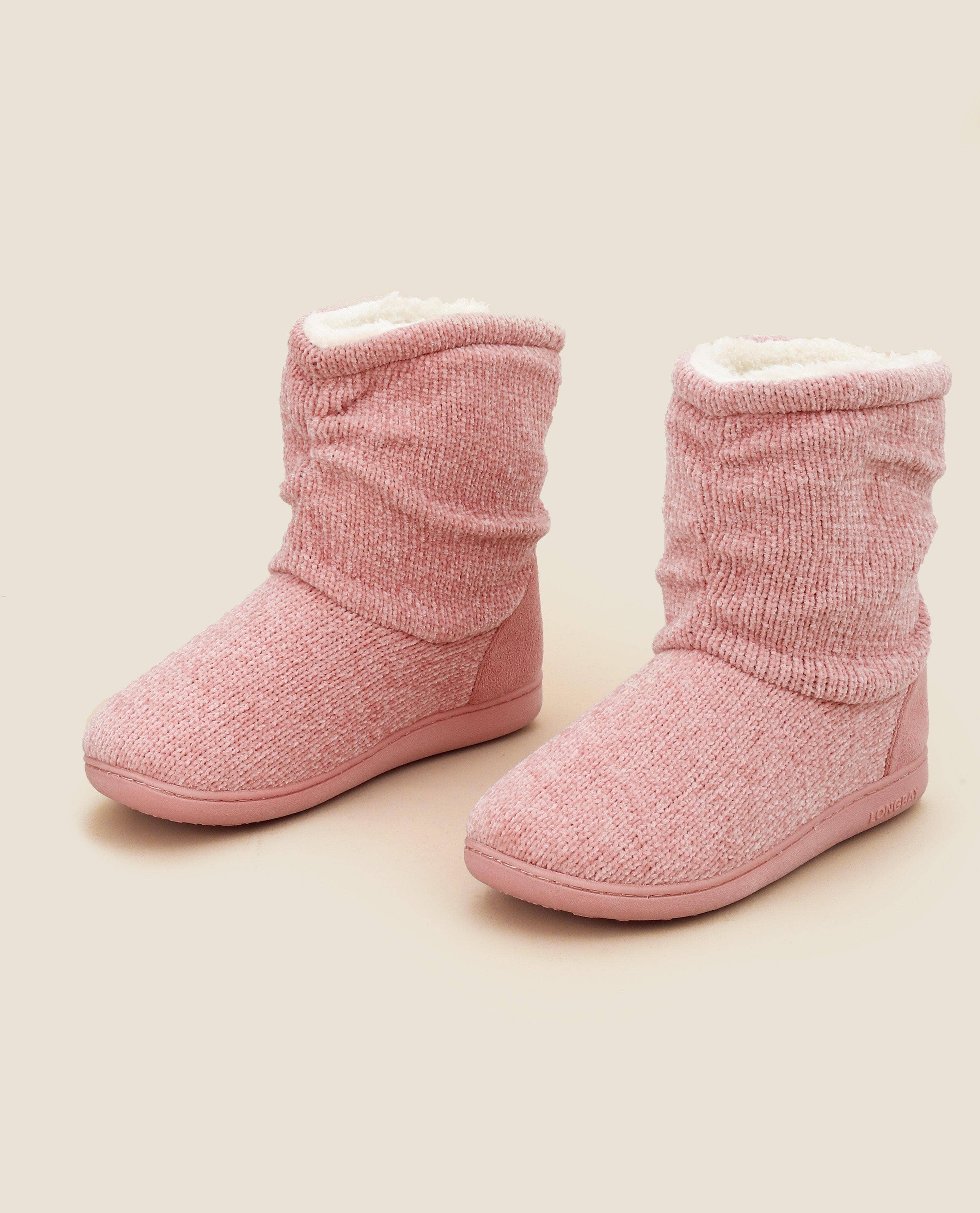 LongBay - Vente Bottines – femme - Chaussons bottillons en tricot chenille pour femmes Fuji8